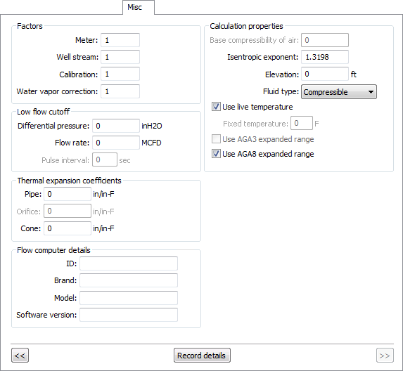 Miscellaneous Property Page